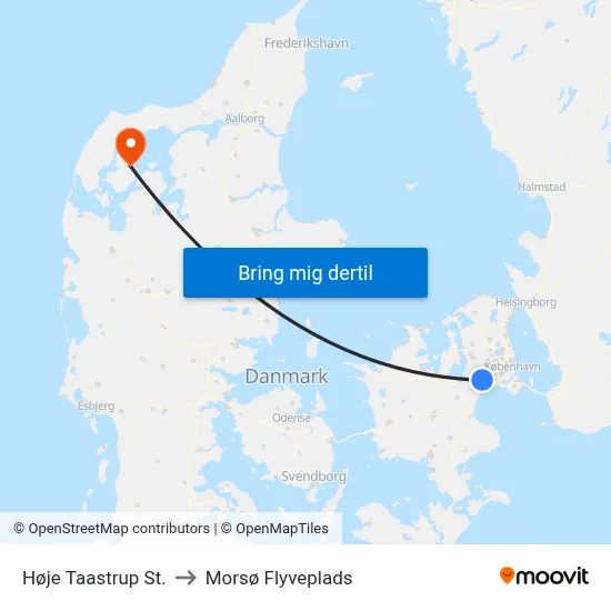 Høje Taastrup St. to Morsø Flyveplads map