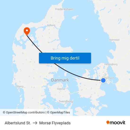 Albertslund St. to Morsø Flyveplads map