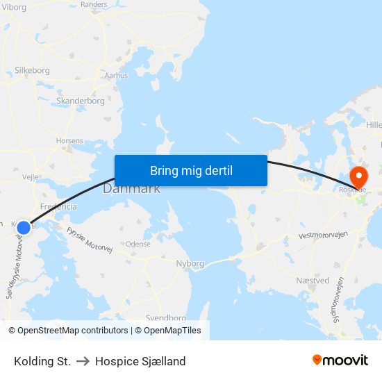 Kolding St. to Hospice Sjælland map