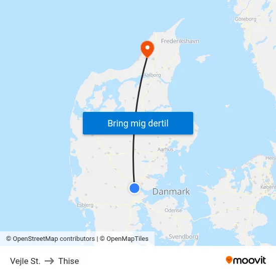 Vejle St. to Thise map