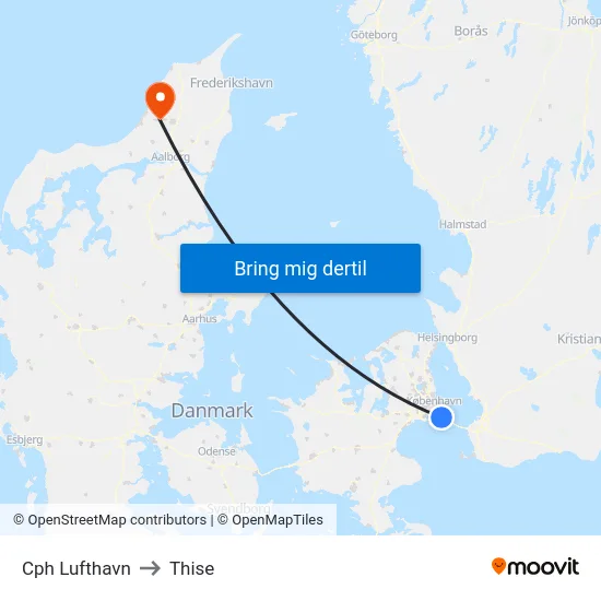 Cph Lufthavn to Thise map