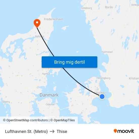 Lufthavnen St. (Metro) to Thise map