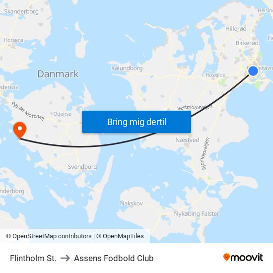 Flintholm St. to Assens Fodbold Club map