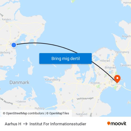 Aarhus H to Institut For Informationsstudier map
