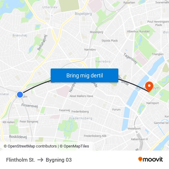 Flintholm St. to Bygning 03 map