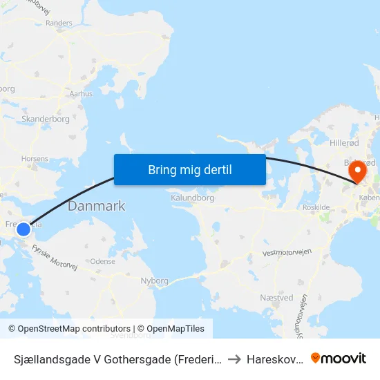 Sjællandsgade V Gothersgade (Fredericia) to Hareskoven map