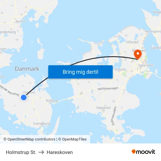 Holmstrup St. to Hareskoven map
