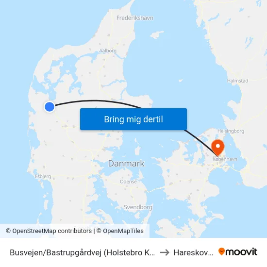 Busvejen/Bastrupgårdvej (Holstebro Kom) to Hareskoven map