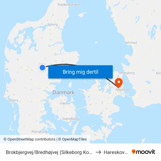 Brokbjergvej/Bredhøjvej (Silkeborg Kom) to Hareskoven map