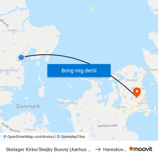 Skelager Kirke/Skejby Busvej (Aarhus Kom) to Hareskoven map
