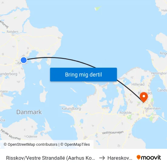 Risskov/Vestre Strandallé (Aarhus Kom) to Hareskoven map