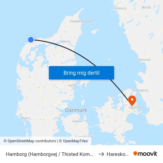 Hamborg (Hamborgvej / Thisted Kommune) to Hareskoven map