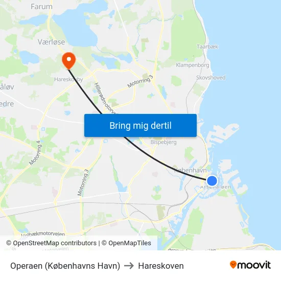 Operaen (Københavns Havn) to Hareskoven map