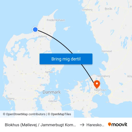Blokhus (Møllevej / Jammerbugt Kommune) to Hareskoven map