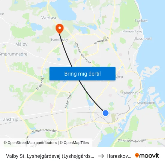 Valby St. Lyshøjgårdsvej (Lyshøjgårdsvej) to Hareskoven map