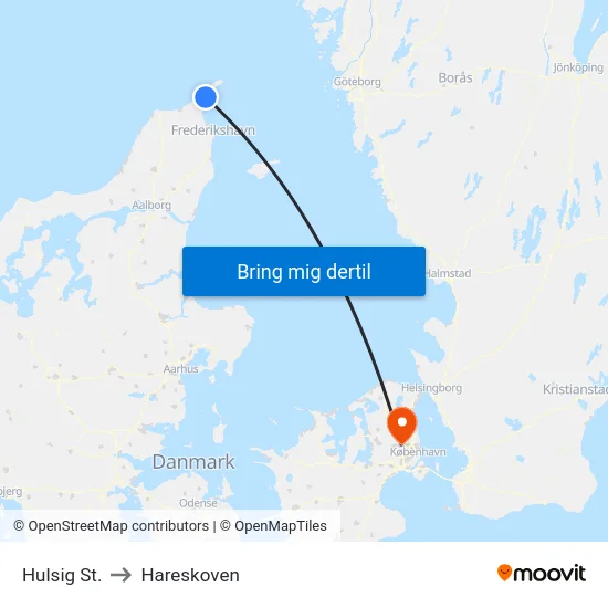Hulsig St. to Hareskoven map