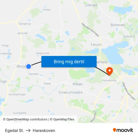 Egedal St. to Hareskoven map
