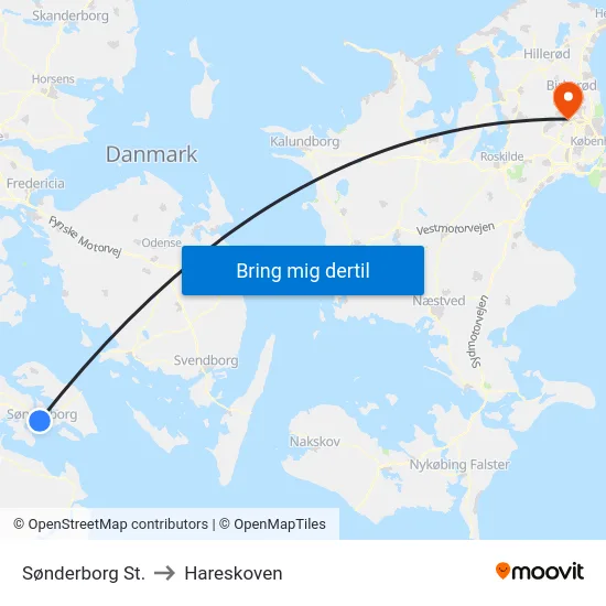 Sønderborg St. to Hareskoven map