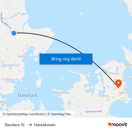 Randers St. to Hareskoven map