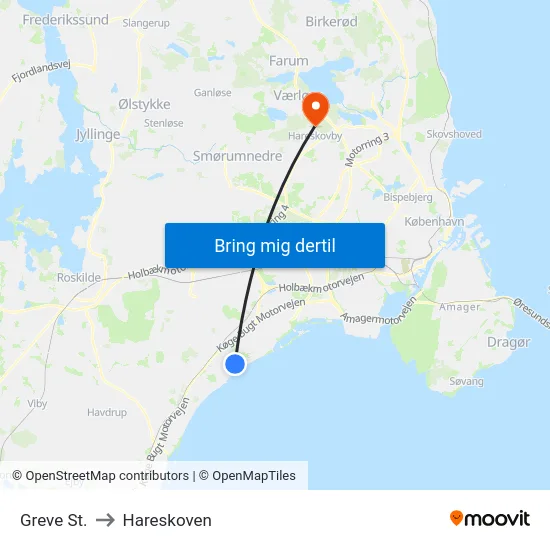 Greve St. to Hareskoven map