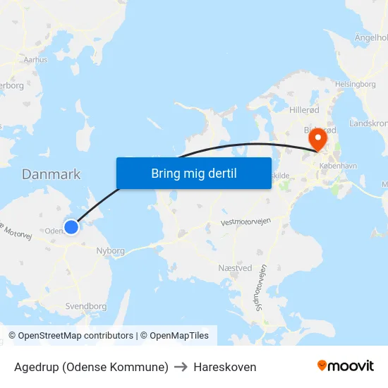 Agedrup (Odense Kommune) to Hareskoven map