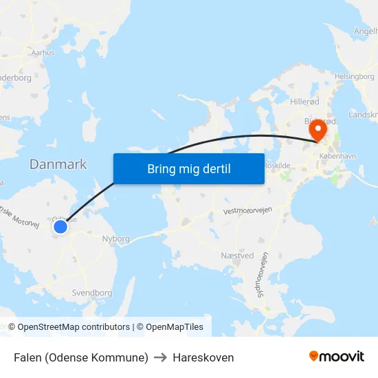 Falen (Odense Kommune) to Hareskoven map
