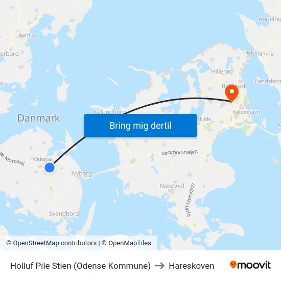 Holluf Pile Stien (Odense Kommune) to Hareskoven map