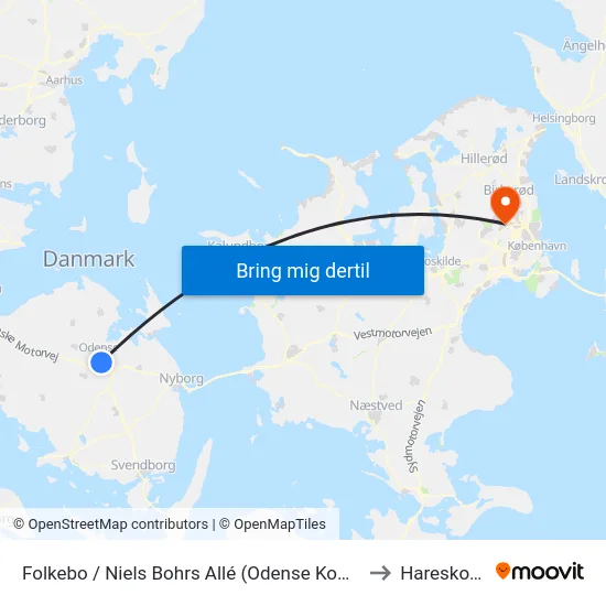Folkebo / Niels Bohrs Allé (Odense Kommune) to Hareskoven map