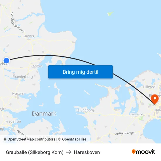 Grauballe (Silkeborg Kom) to Hareskoven map