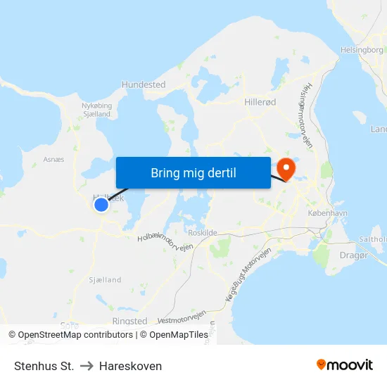 Stenhus St. to Hareskoven map