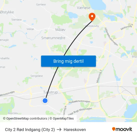 City 2 Rød Indgang (City 2) to Hareskoven map