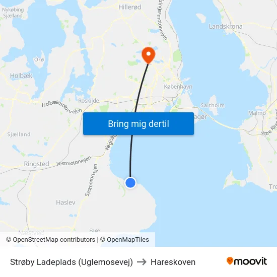 Strøby Ladeplads (Uglemosevej) to Hareskoven map