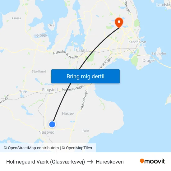 Holmegaard Værk (Glasværksvej) to Hareskoven map