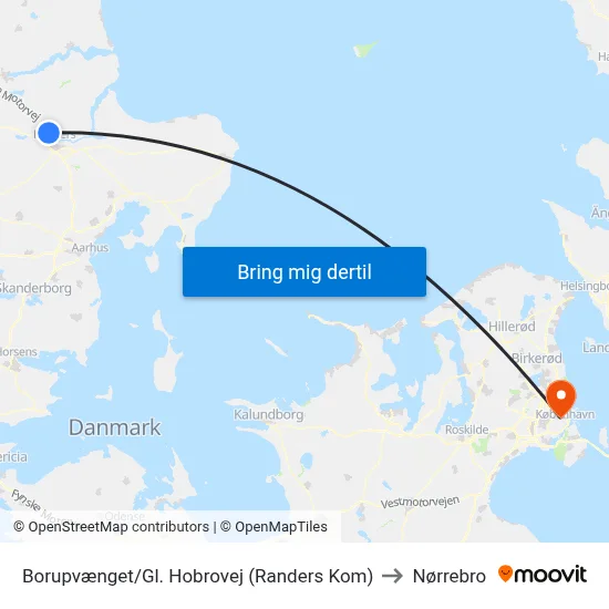 Borupvænget/Gl. Hobrovej (Randers Kom) to Nørrebro map