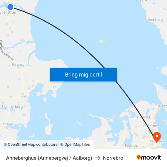 Anneberghus (Annebergvej / Aalborg) to Nørrebro map