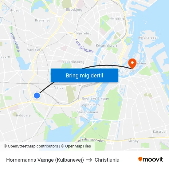 Hornemanns Vænge (Kulbanevej) to Christiania map
