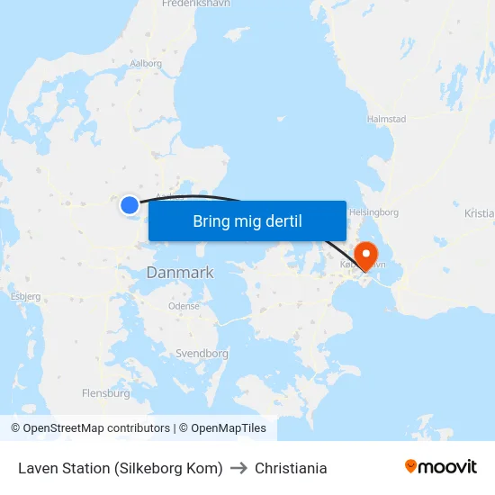 Laven Station (Silkeborg Kom) to Christiania map