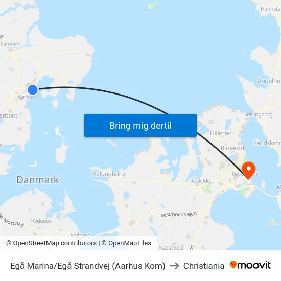 Egå Marina/Egå Strandvej (Aarhus Kom) to Christiania map