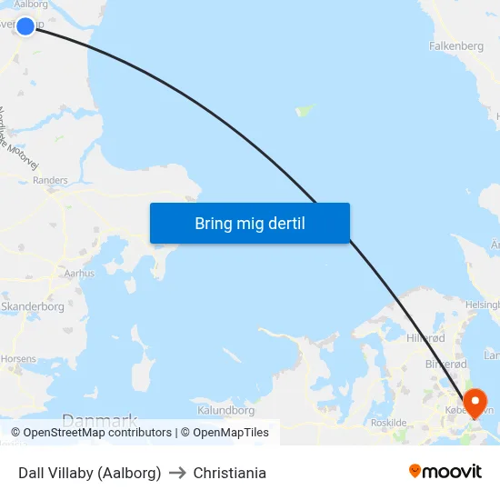 Dall Villaby (Aalborg) to Christiania map