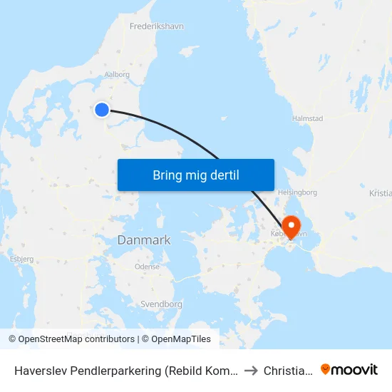 Haverslev Pendlerparkering (Rebild Kommune) to Christiania map