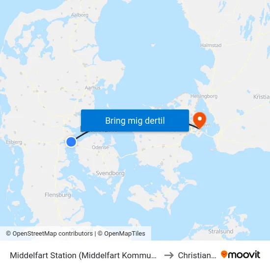 Middelfart Station (Middelfart Kommune) to Christiania map