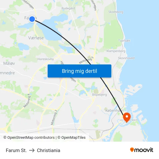 Farum St. to Christiania map