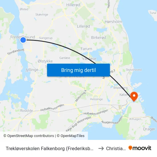Trekløverskolen Falkenborg (Frederiksborggade) to Christiania map