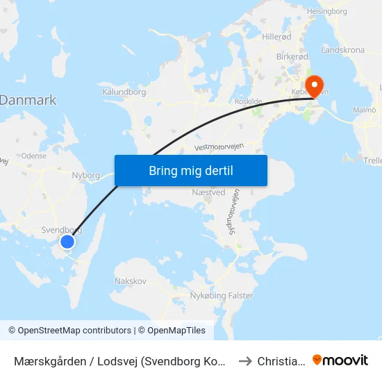 Mærskgården / Lodsvej (Svendborg Kommune) to Christiania map