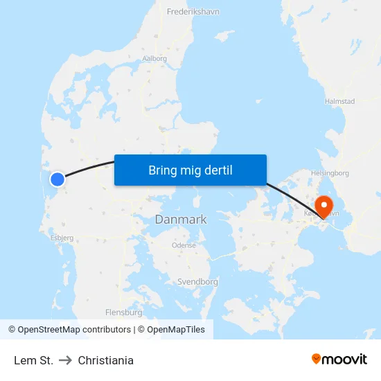 Lem St. to Christiania map