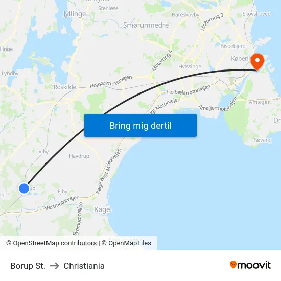 Borup St. to Christiania map