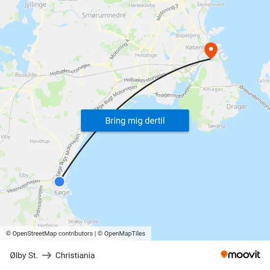 Ølby St. to Christiania map