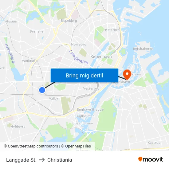 Langgade St. to Christiania map