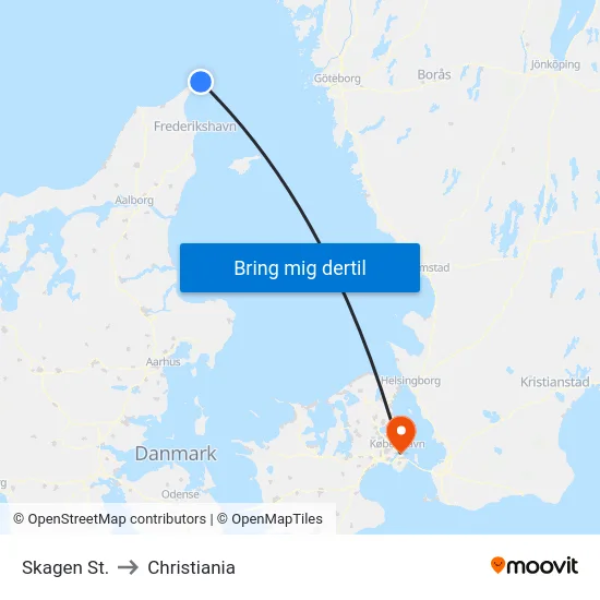 Skagen St. to Christiania map