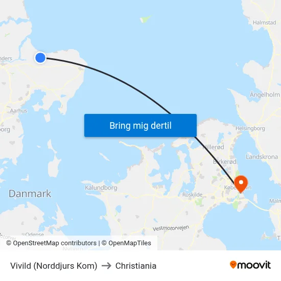 Vivild (Norddjurs Kom) to Christiania map